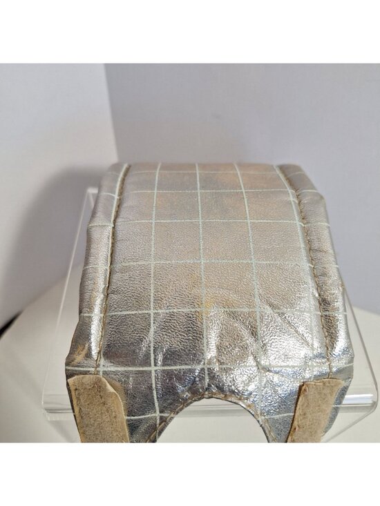 Old School 80s BMX Handlebar Crossbar Pad Silver Metallic Vintage Grid - Picture 5 of 10